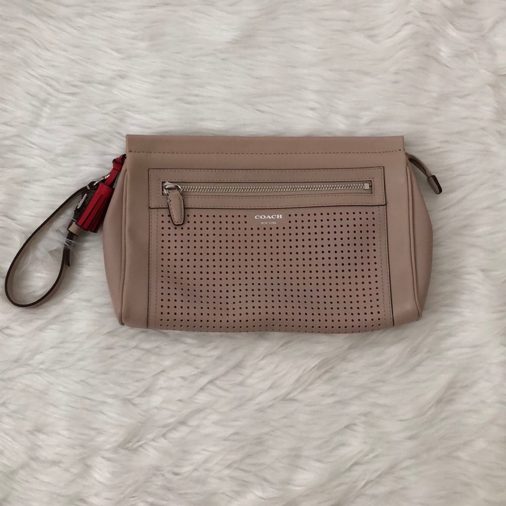 Coach Leather Perforated Clutch and Wristlet